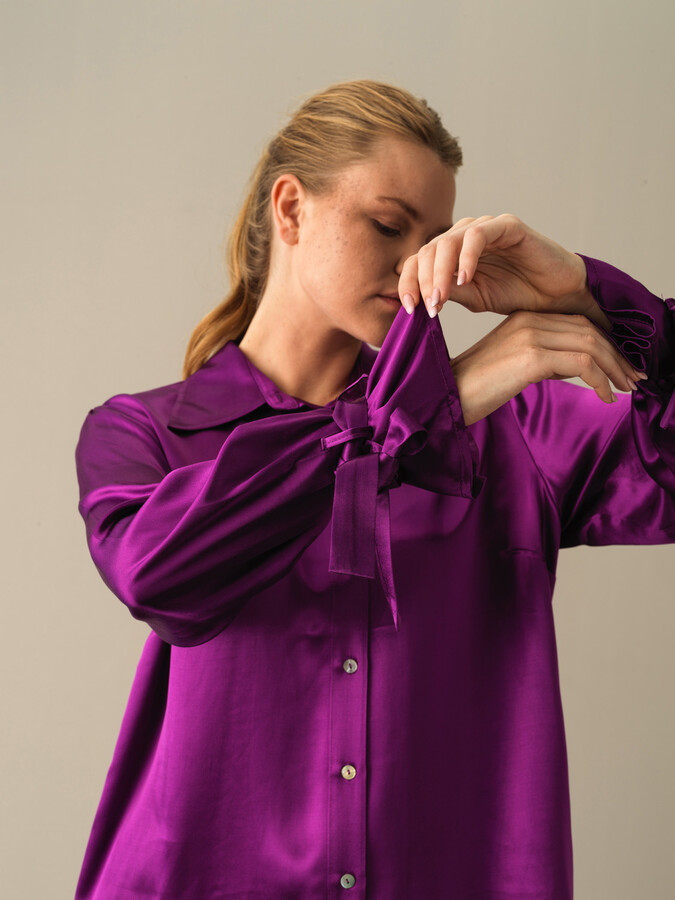 Oversized Satin Shirt - Xint