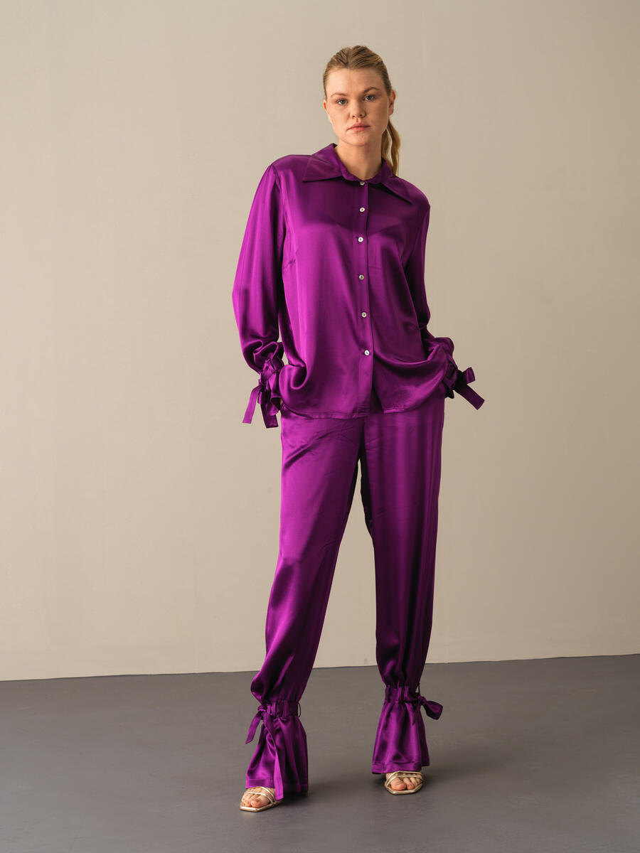 Oversized Satin Shirt - 2