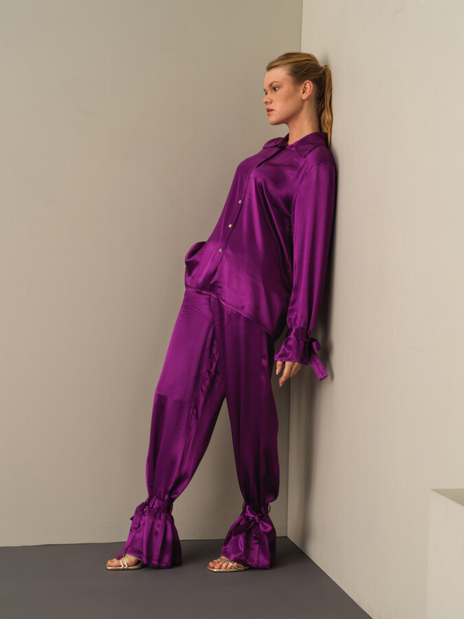 Oversized Satin Shirt - Xint