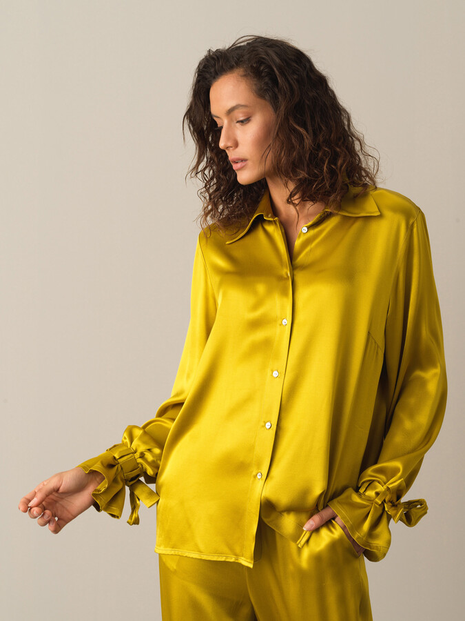 Oversized Satin Shirt - Xint