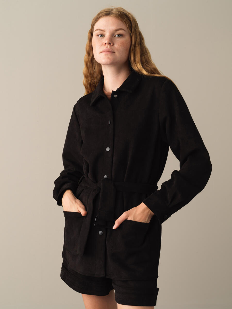 Regular Fit Suede-Look Shirt Jacket - 3