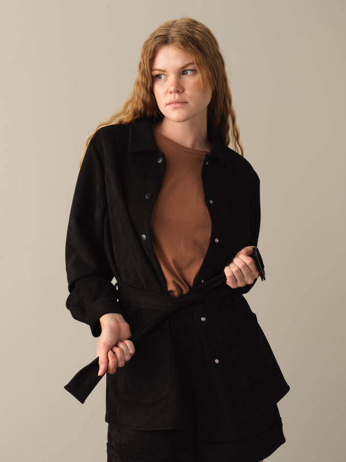 Regular Fit Suede-Look Shirt Jacket - Xint