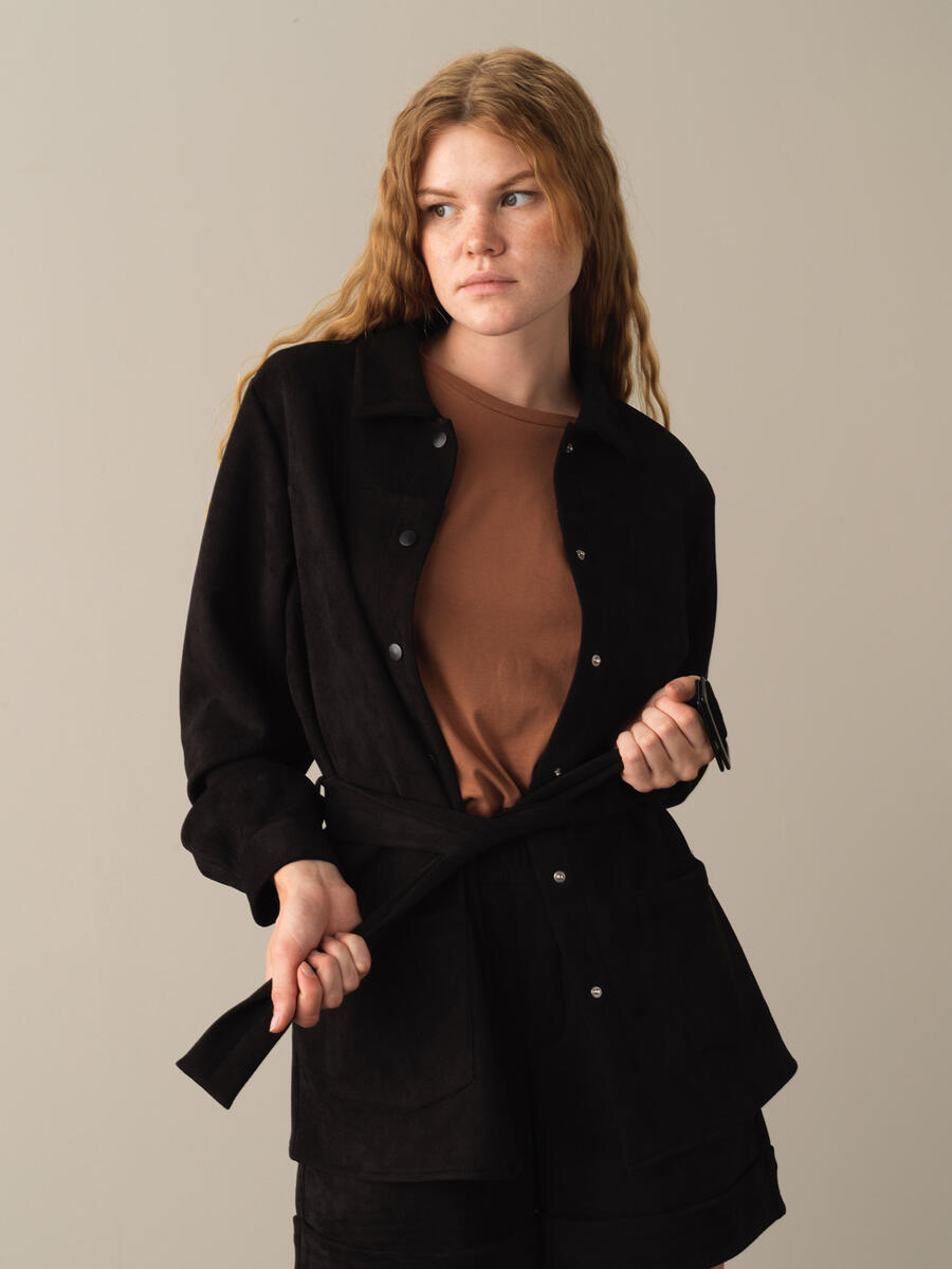 Regular Fit Suede-Look Shirt Jacket