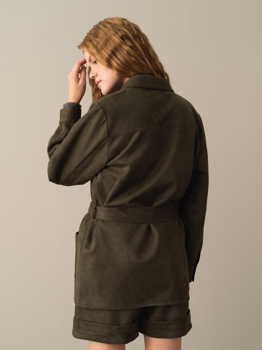 Regular Fit Suede-Look Shirt Jacket - 3