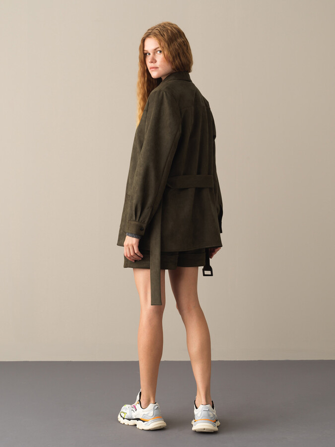 Regular Fit Suede-Look Shirt Jacket - Xint