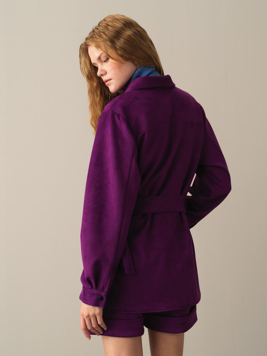 Regular Fit Suede-Look Shirt Jacket - 5