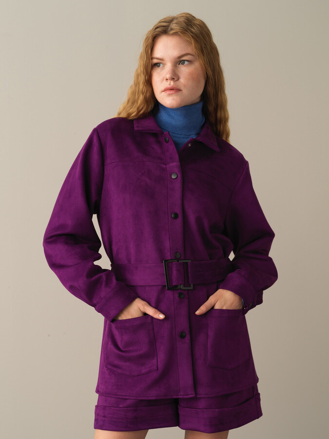 Regular Fit Suede-Look Shirt Jacket - Xint