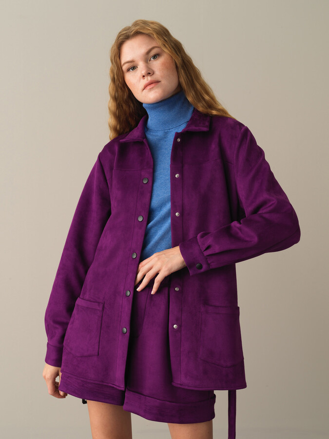 Regular Fit Suede-Look Shirt Jacket - Xint