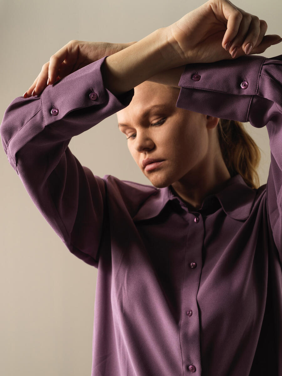 Shoulder-Padded Oversized Shirt - 3