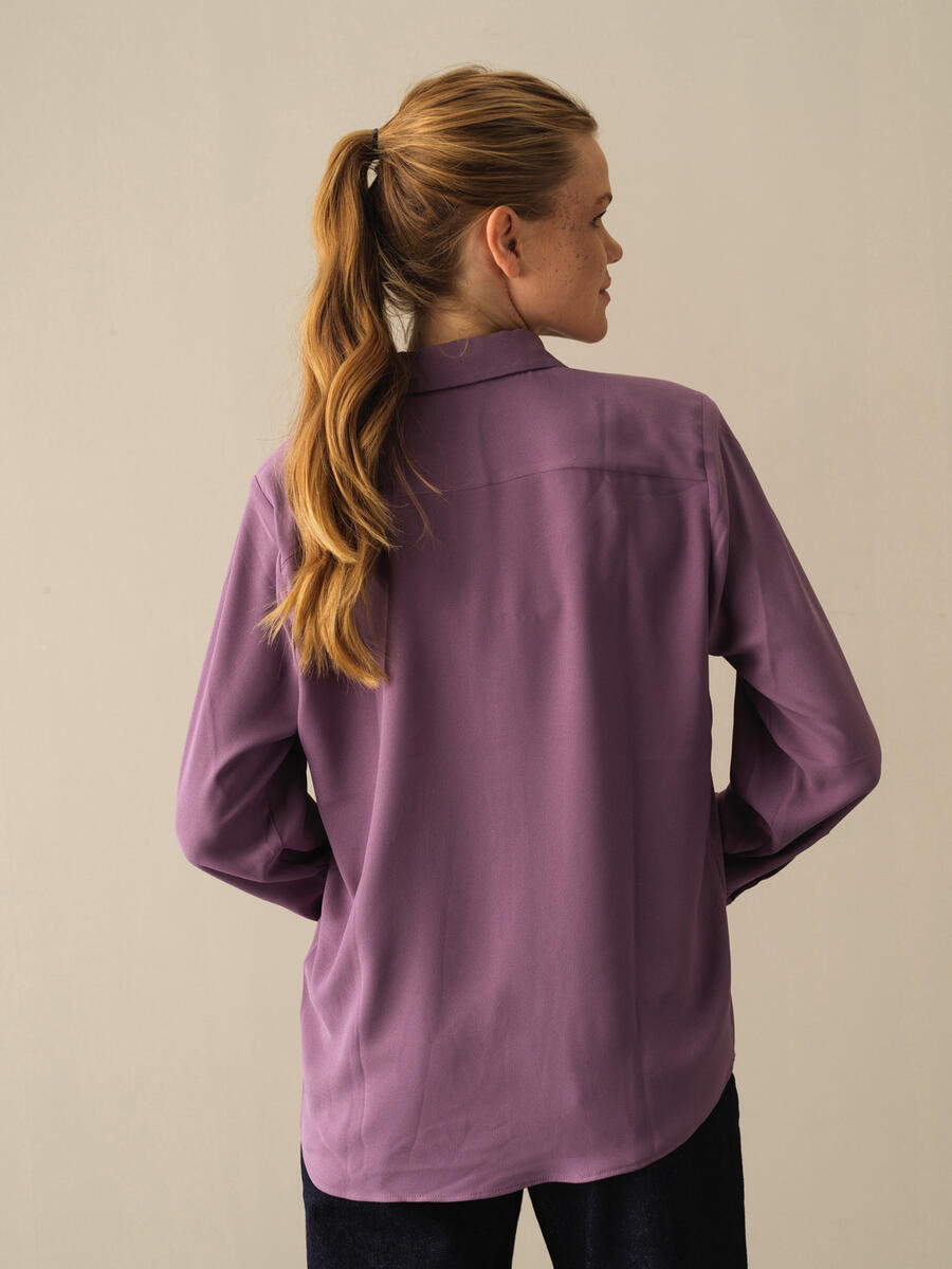 Shoulder-Padded Oversized Shirt - 5