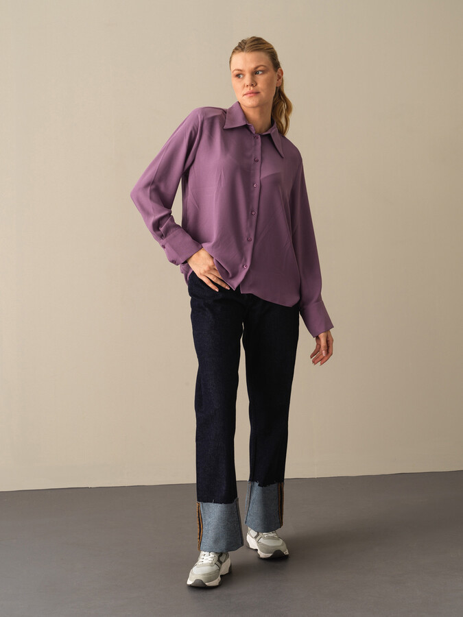 Shoulder-Padded Oversized Shirt - Xint