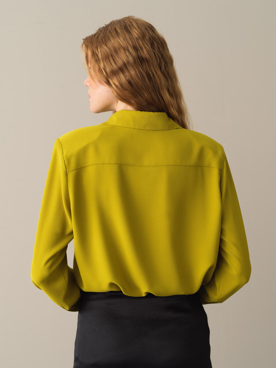 Shoulder-Padded Oversized Shirt - 4