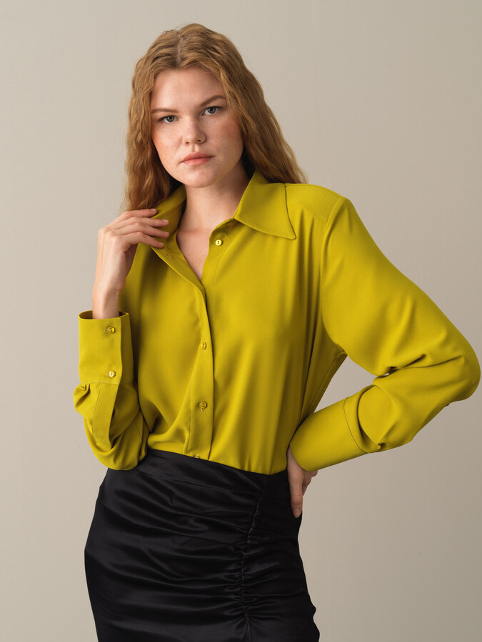 Shoulder-Padded Oversized Shirt - Xint