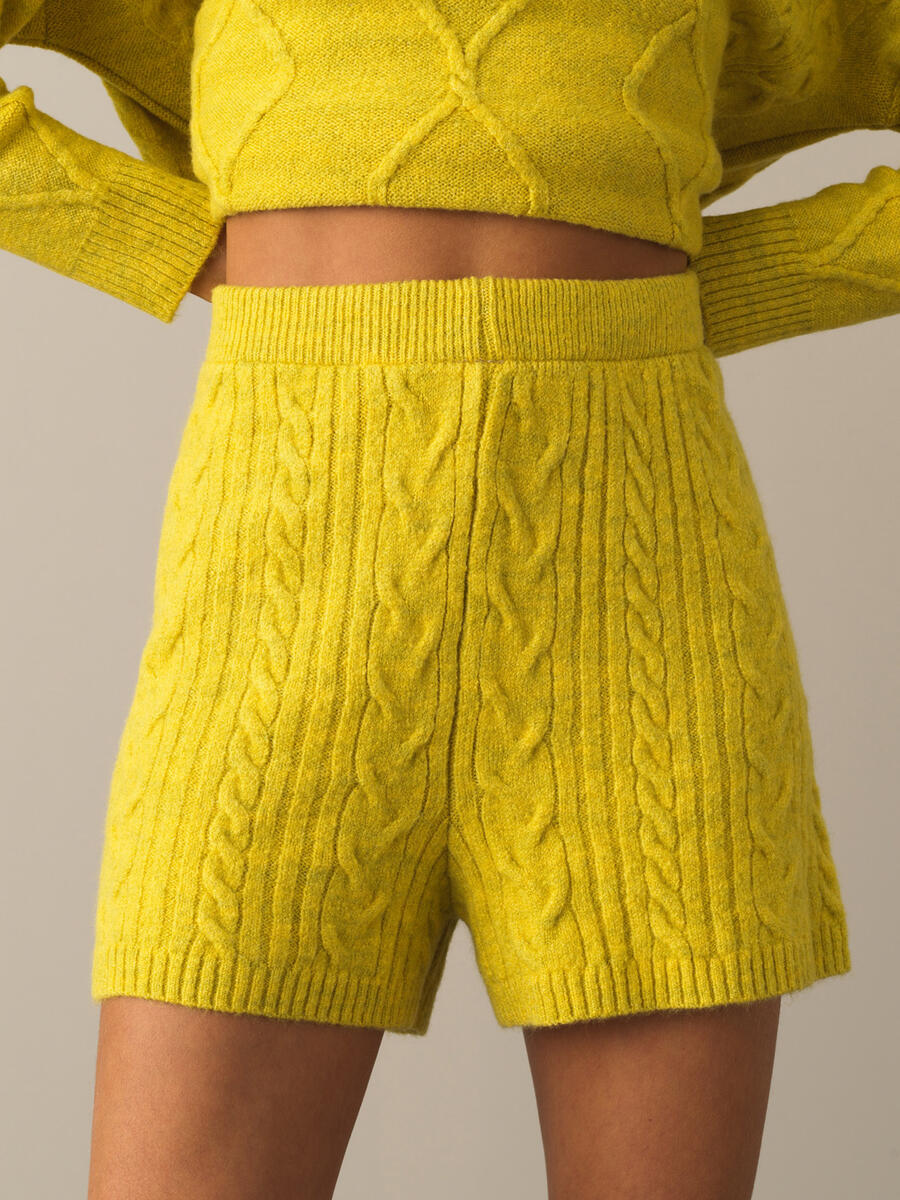 High Waist Regular Fit Knitted Shorts