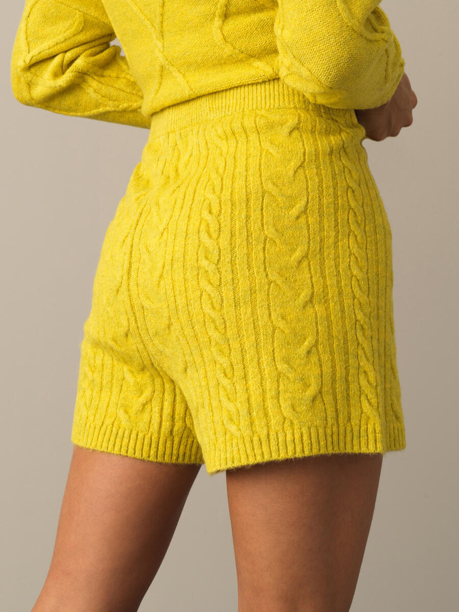 High Waist Regular Fit Knitted Shorts - 4