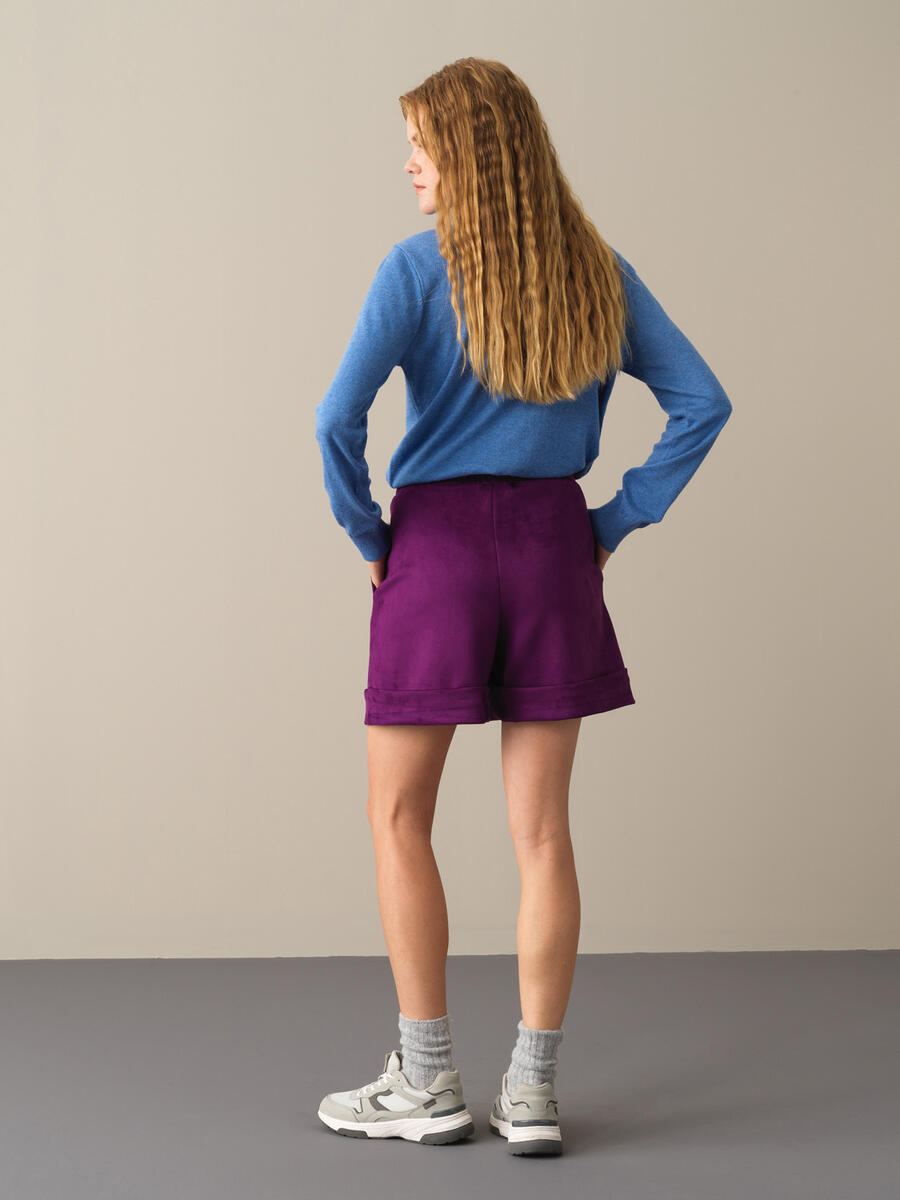 High Waist Regular Fit Shorts - 4