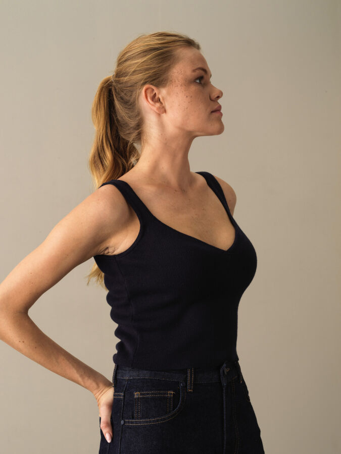 Cotton Slim Fit Knitted Basic Tank Top - Xint