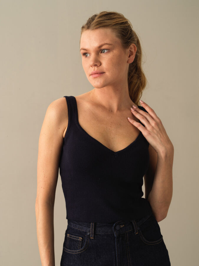 Cotton Slim Fit Knitted Basic Tank Top - Xint