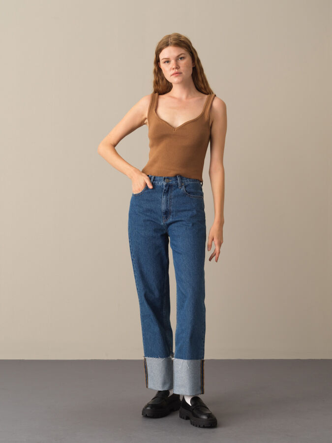 Cotton Slim Fit Knitted Basic Tank Top - Xint