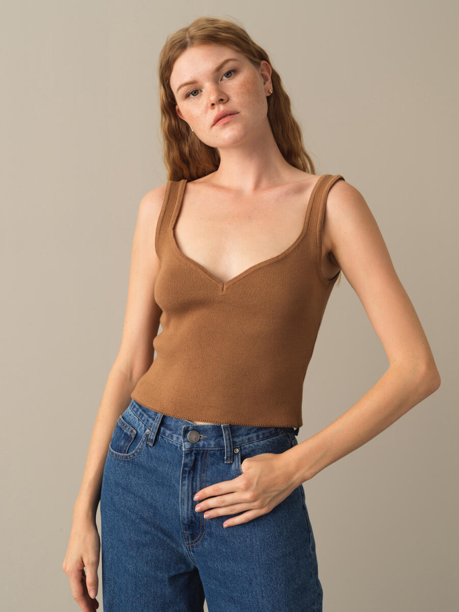 Cotton Slim Fit Knitted Basic Tank Top