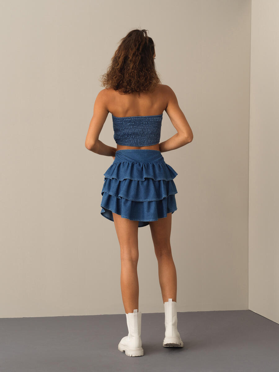 Cotton Regular Fit Skirt with Shorts - 5