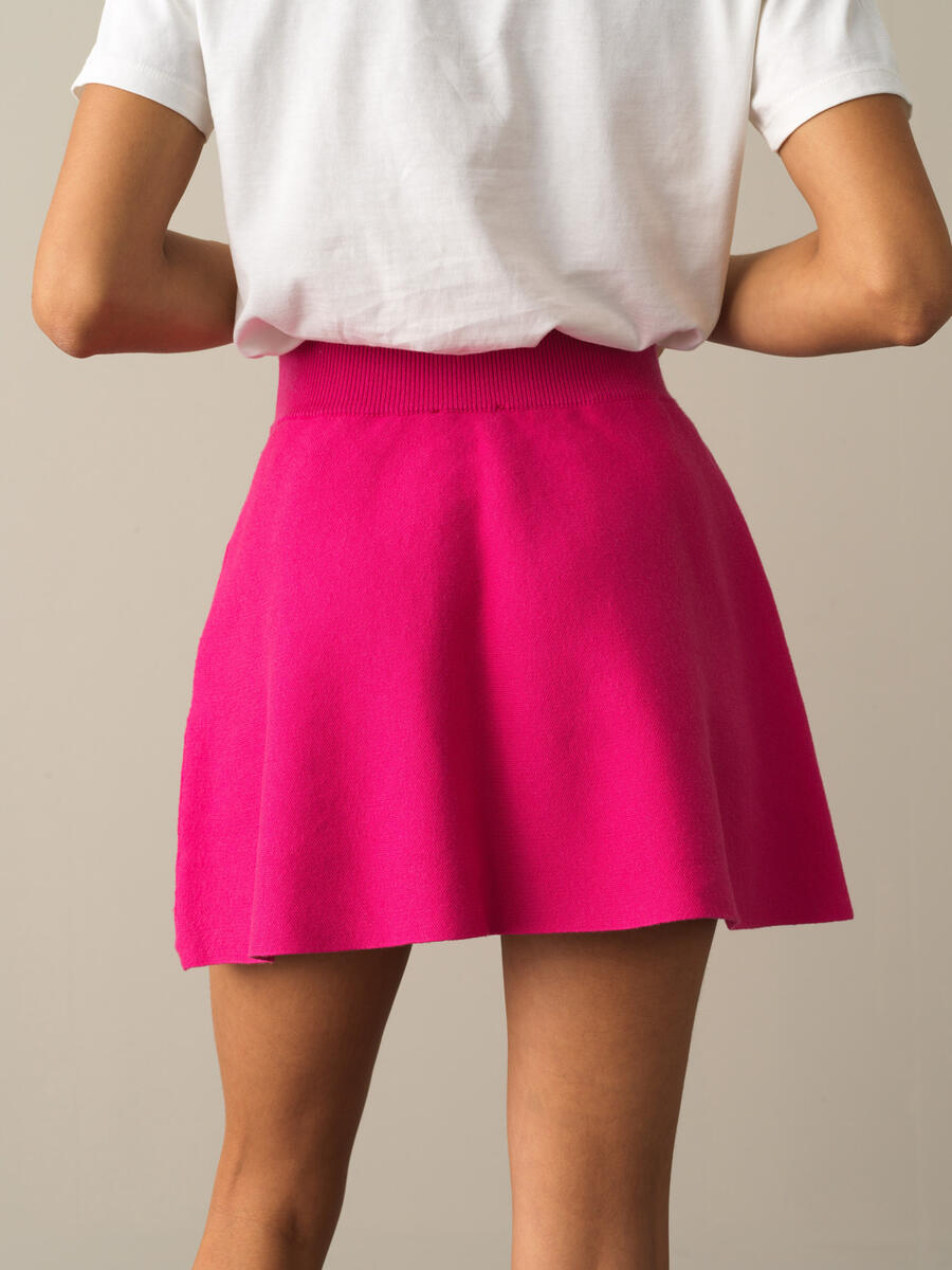 Elastic Waist Regular Fit Knitted Skirt - 3