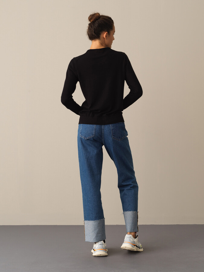 100% Cotton Regular Fit Basic Sweater - Xint