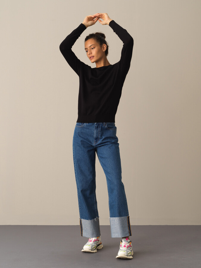 100% Cotton Regular Fit Basic Sweater - Xint