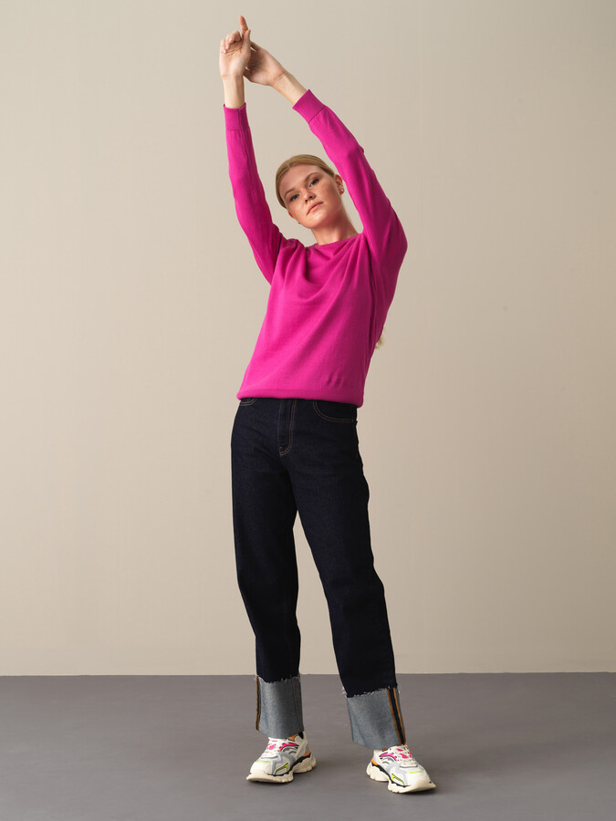 100% Cotton Regular Fit Basic Sweater - Xint