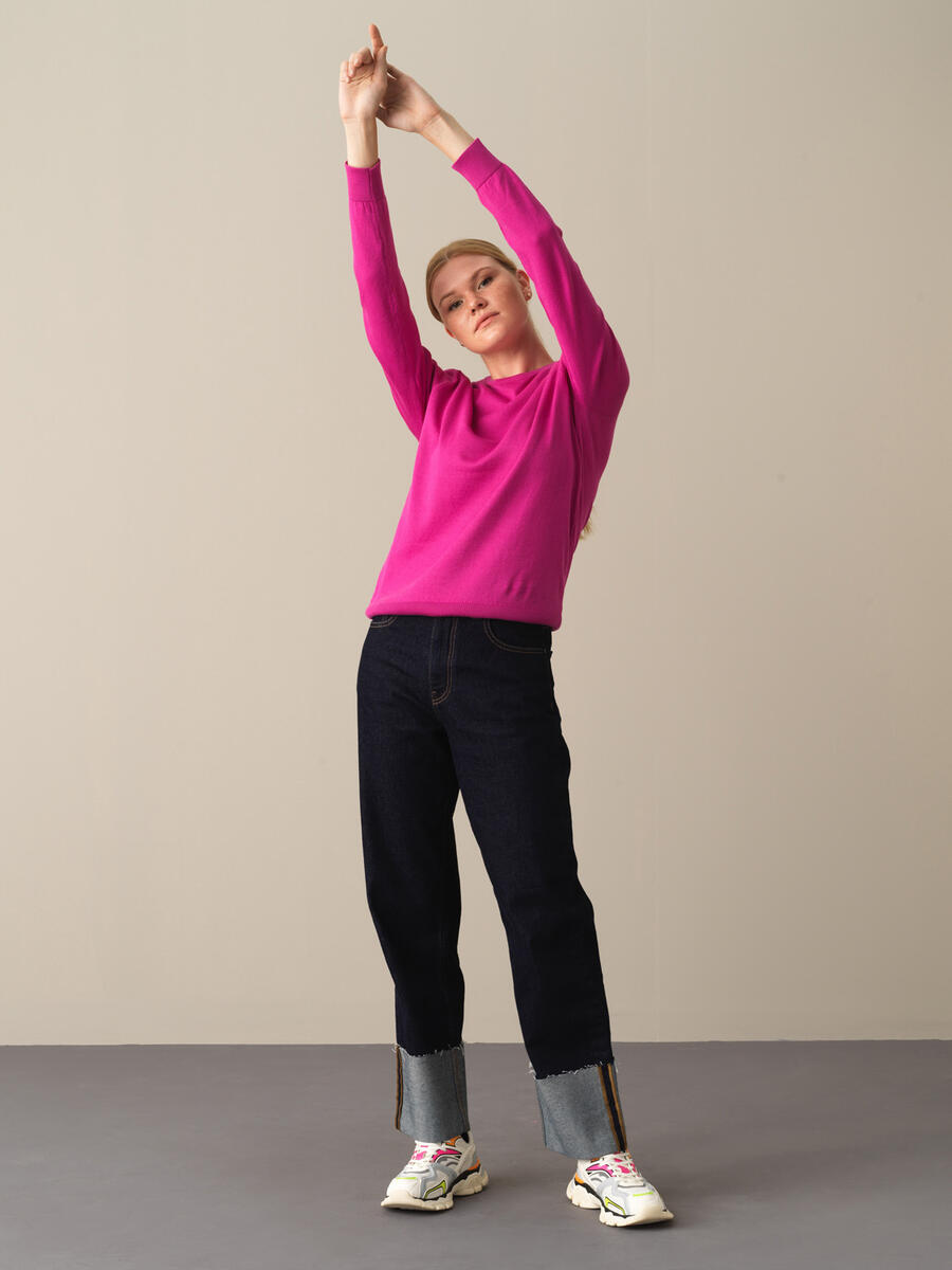 100% Cotton Regular Fit Basic Sweater - 2