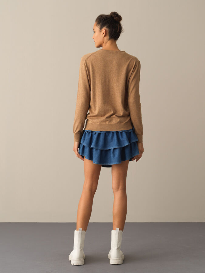 100% Cotton Regular Fit Basic Sweater - Xint