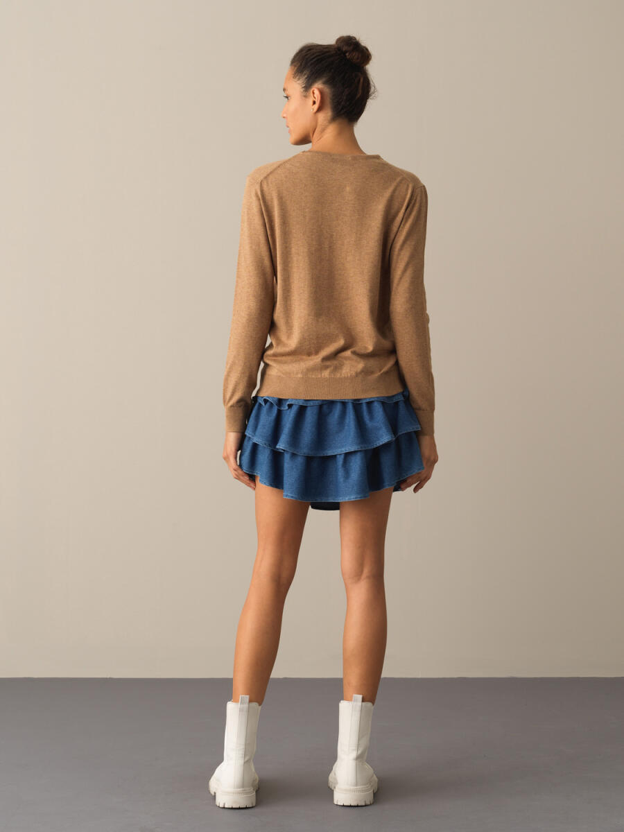 100% Cotton Regular Fit Basic Sweater - 4