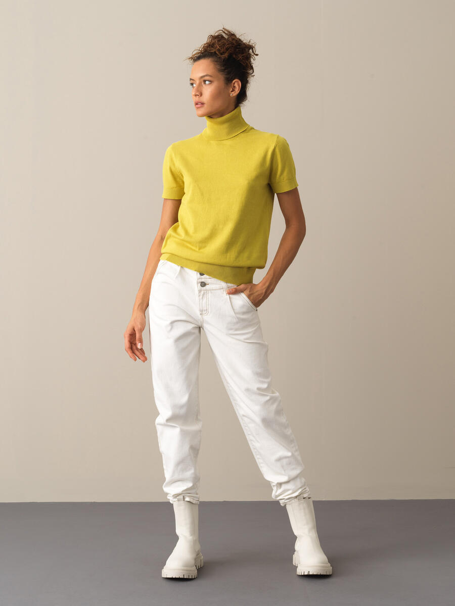 100% Cotton Relaxed Fit Basic Sweater - 2