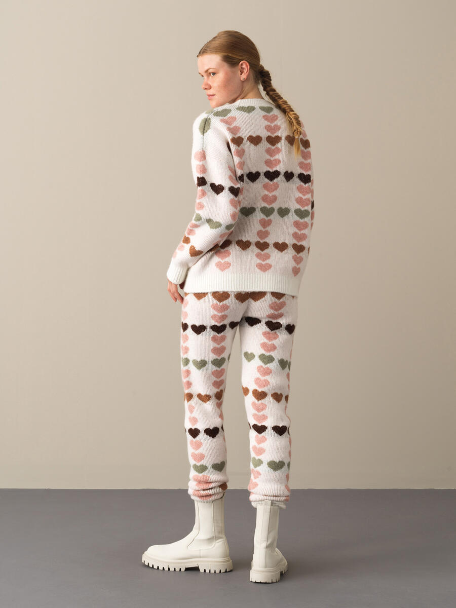 Crew Neck Oversized Patterned Sweater - 4