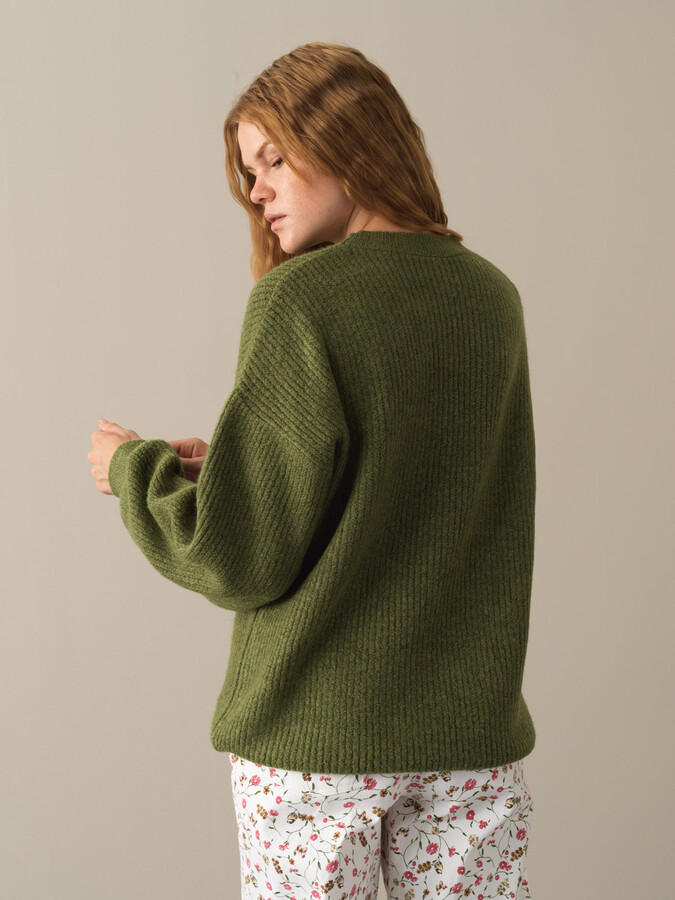 Crew Neck Oversized Sweater - Xint