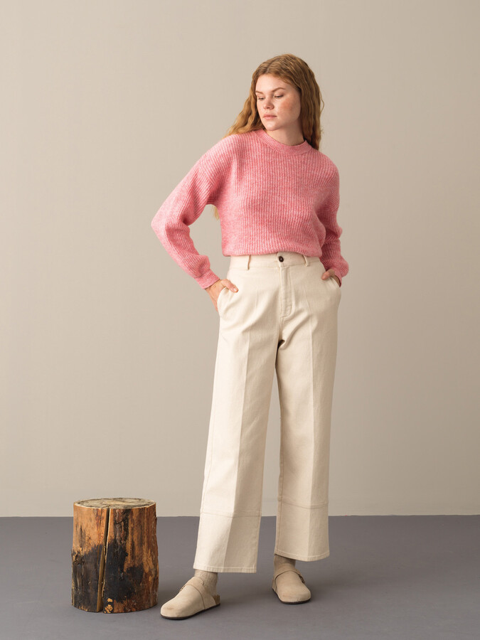 Crew Neck Oversized Sweater - Xint