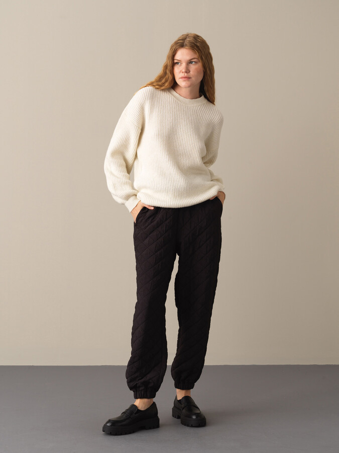 Crew Neck Oversized Sweater - Xint
