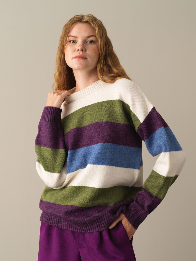 Crew Neck Oversized Sweater - 1