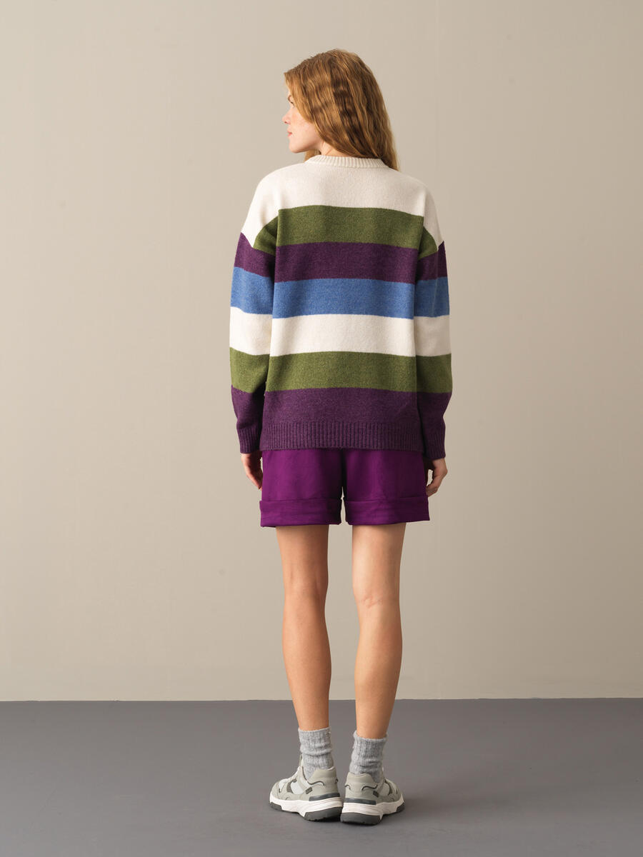 Crew Neck Oversized Sweater - 4