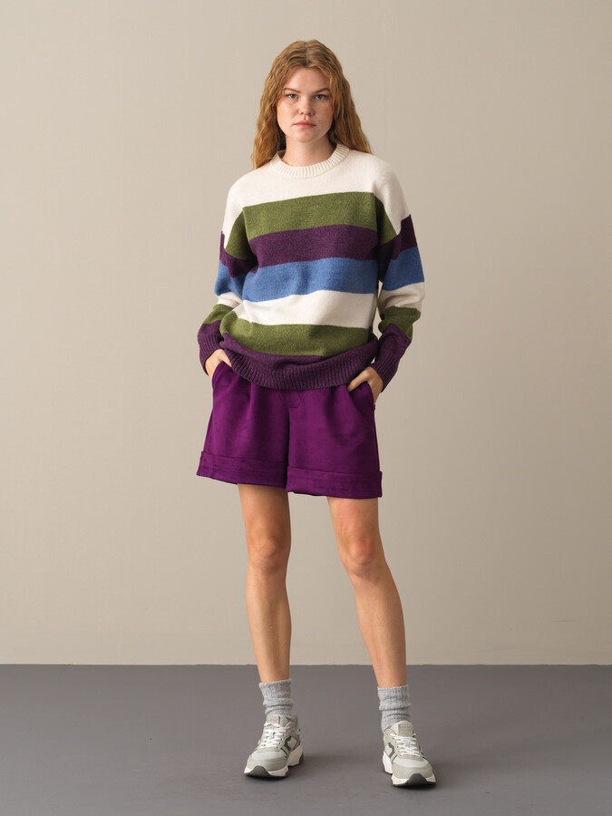 Crew Neck Oversized Sweater - 2