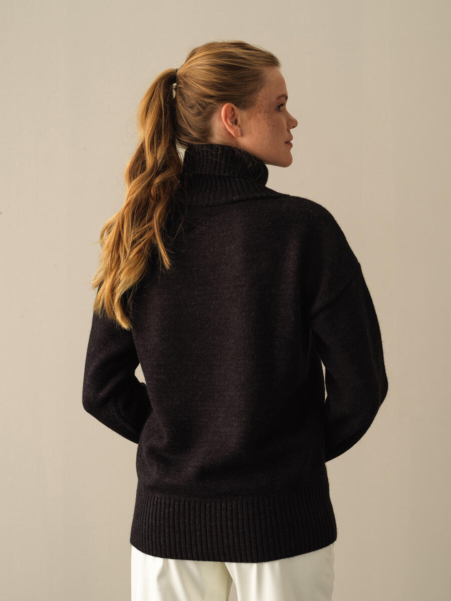 Fisherman Neck Big Oversized Sweater - 4