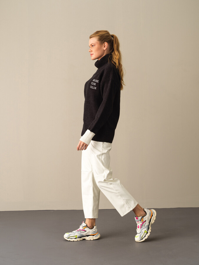 Fisherman Neck Big Oversized Sweater - 3