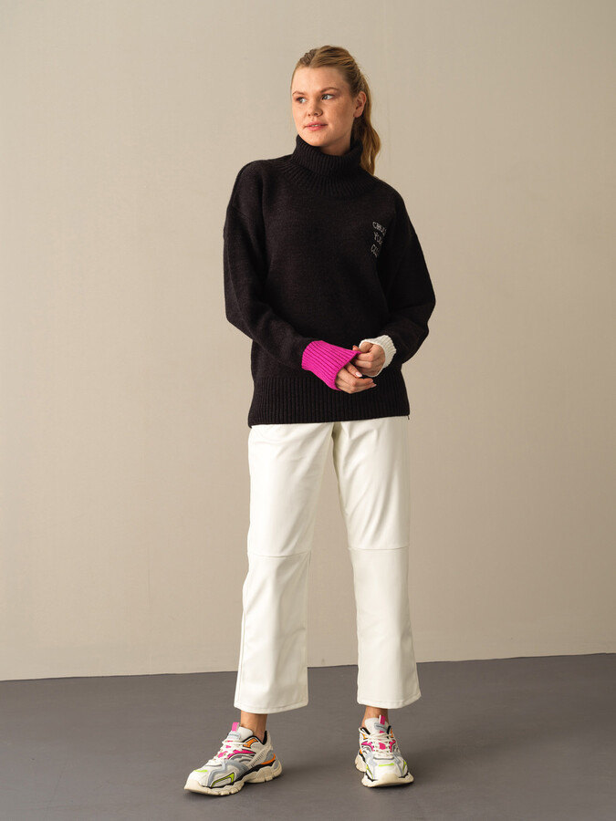 Fisherman Neck Big Oversized Sweater - 2