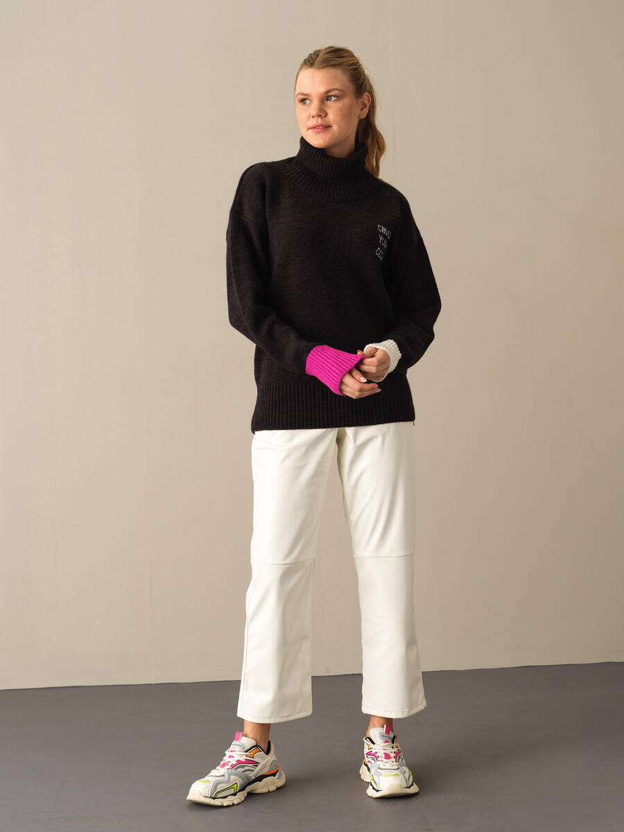 Fisherman Neck Big Oversized Sweater - 2