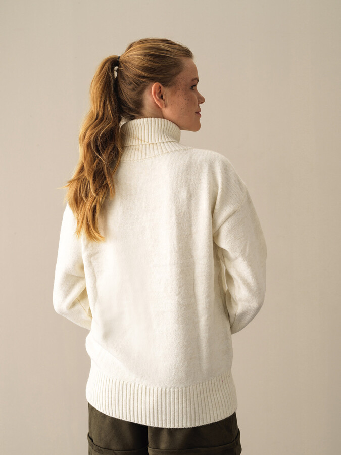 Fisherman Neck Big Oversized Sweater - 4