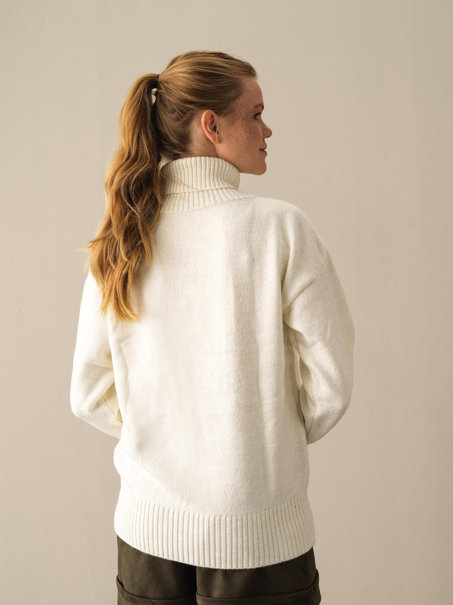 Fisherman Neck Big Oversized Sweater - 4