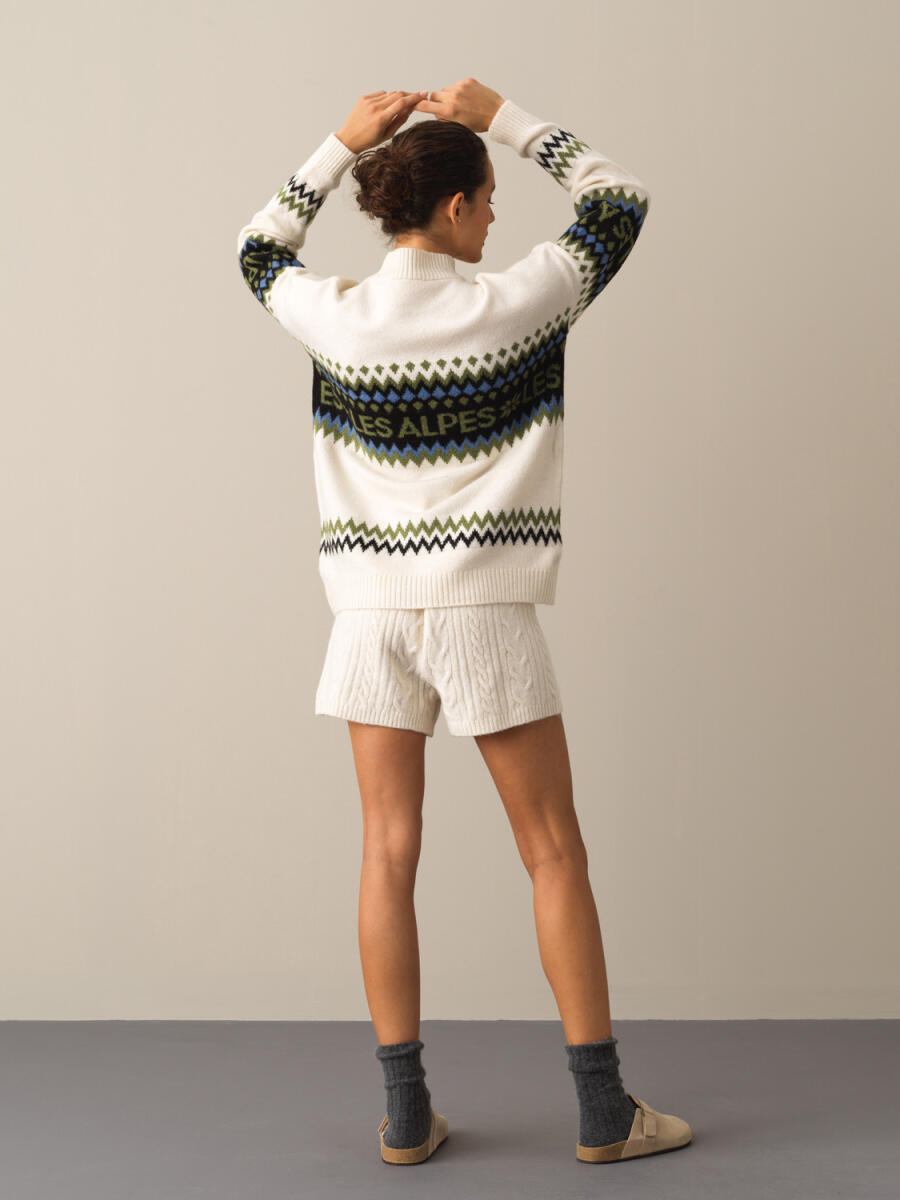 Half Turtleneck Regular Fit Patterned Sweater - 5