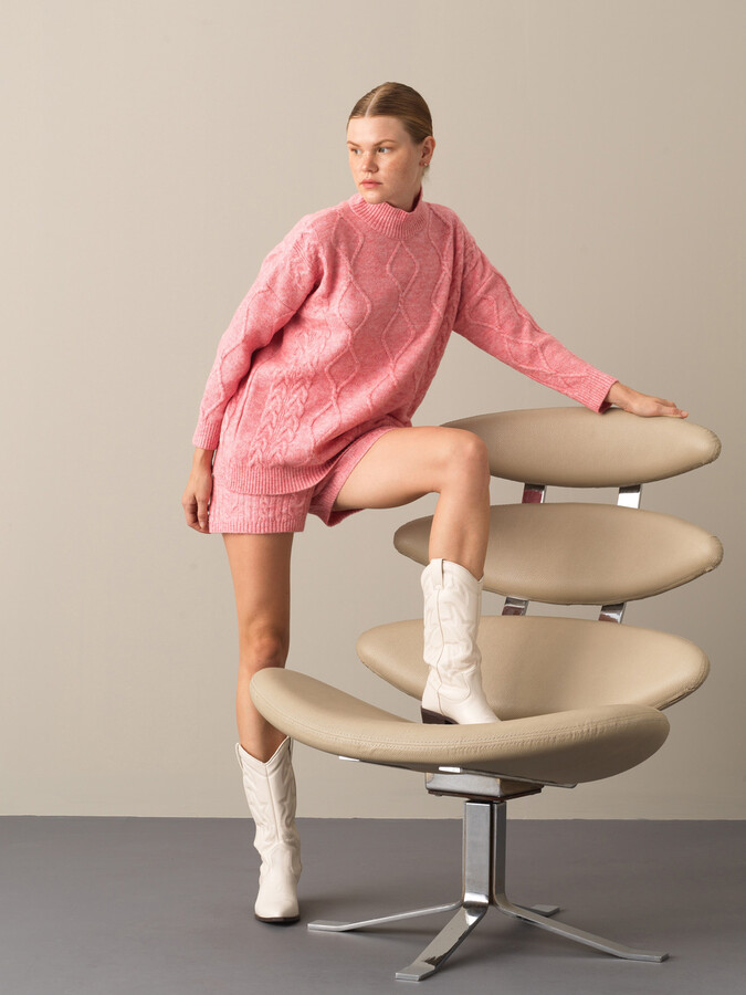 High Neck Oversized Sweater - 4