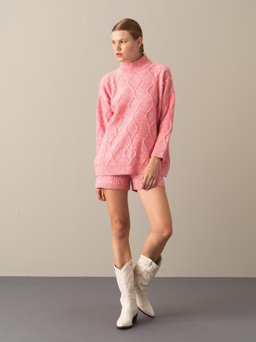 High Neck Oversized Sweater - 2