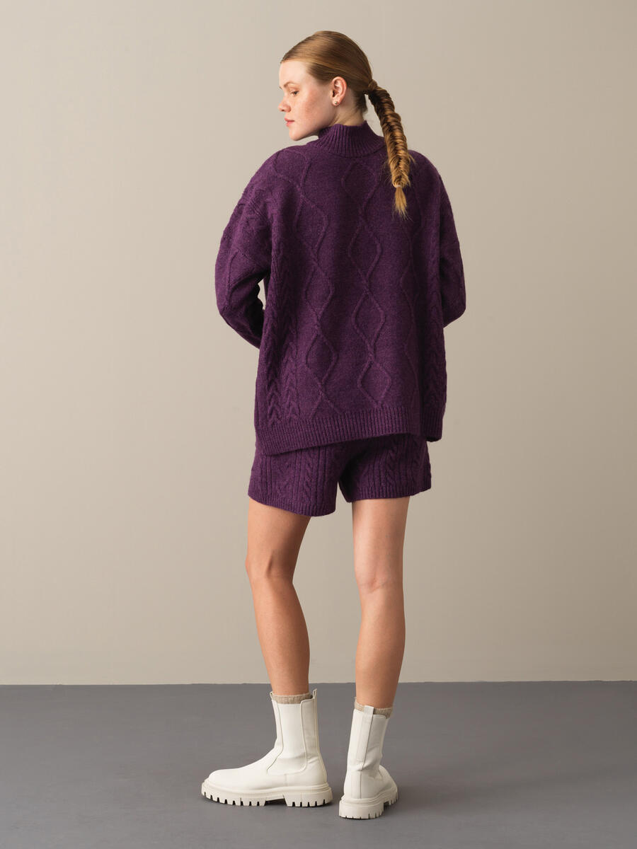 High Neck Oversized Sweater - 4